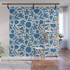 Blue flower nature art pattern Wall Mural Gallery Image 1