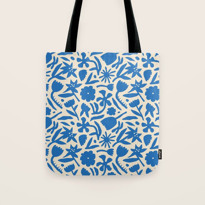 Blue flower nature art pattern Tote Bag Gallery Image 1