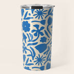 Blue flower nature art pattern Travel Mug Gallery Image 1