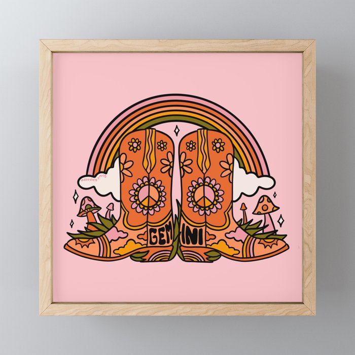 Gemini Cowboy Boots Mini Art Print Gallery Image 1