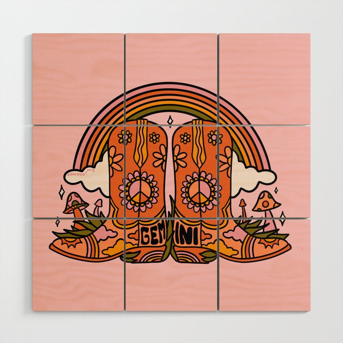 Gemini Cowboy Boots Wood Wall Art Gallery Image 1