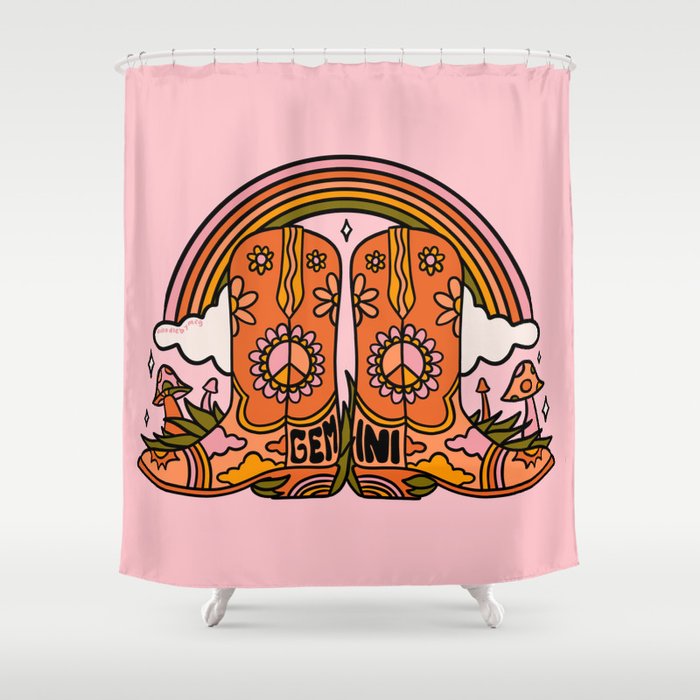Gemini Cowboy Boots Shower Curtain Gallery Image 1