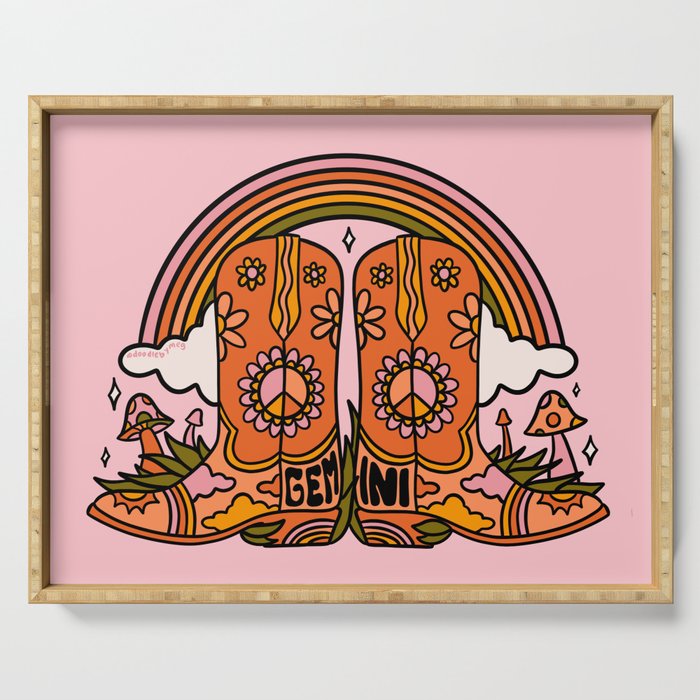 Gemini Cowboy Boots Serving Tray Gallery Image 1