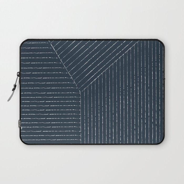 Lines (Annapolis Blue) Laptop Sleeve Gallery Image 1