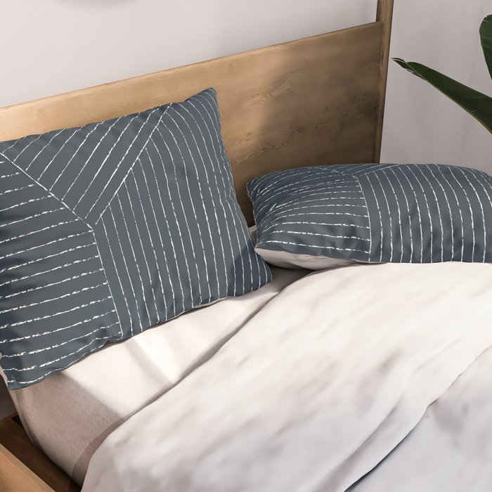 Lines (Annapolis Blue) Pillow Sham Gallery Image 2