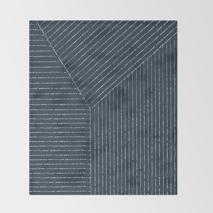 Lines (Annapolis Blue) Throw Blanket Gallery Image 2