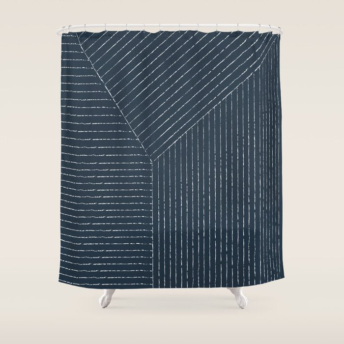 Lines (Annapolis Blue) Shower Curtain Gallery Image 1
