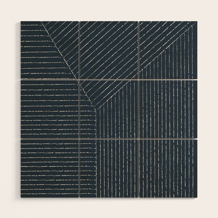 Lines (Annapolis Blue) Wood Wall Art Gallery Image 1