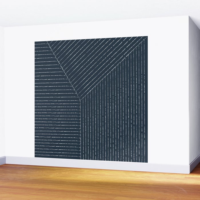 Lines (Annapolis Blue) Wall Mural Gallery Image 2