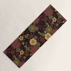 Classy Burgundy, Cream & Sage Green Floral Pattern Yoga Mat Gallery Image 1