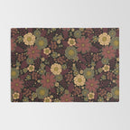 Classy Burgundy, Cream & Sage Green Floral Pattern Rug Gallery Image 2