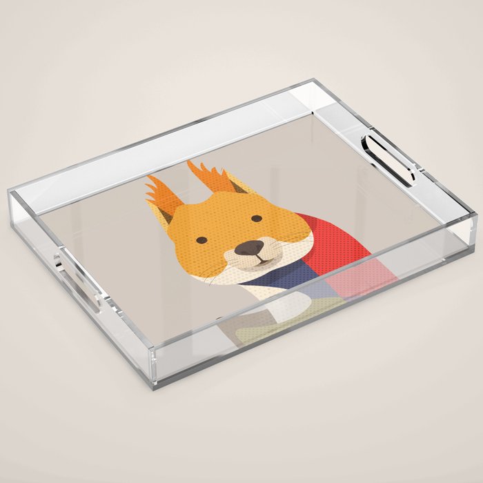 Red Squirrel Acrylic Tray Gallery Image 1