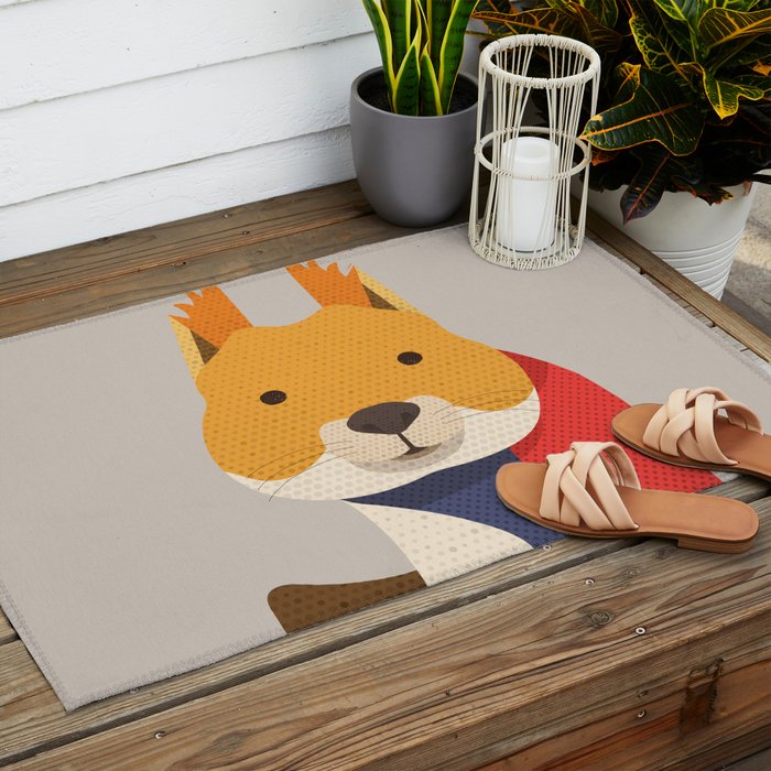 Red Squirrel Outdoor Rug Gallery Image 2