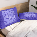 Rise and Shine - blue typography Pillow Sham Gallery Image 2