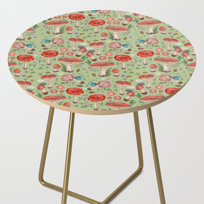 Lovely Red Mushrooms - GreenBG Side Table Gallery Image 2