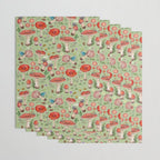 Lovely Red Mushrooms - GreenBG Wrapping Paper Gallery Image 3