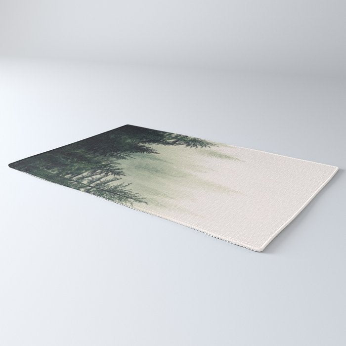 Foggy Pine Trees Rug Gallery Image 3
