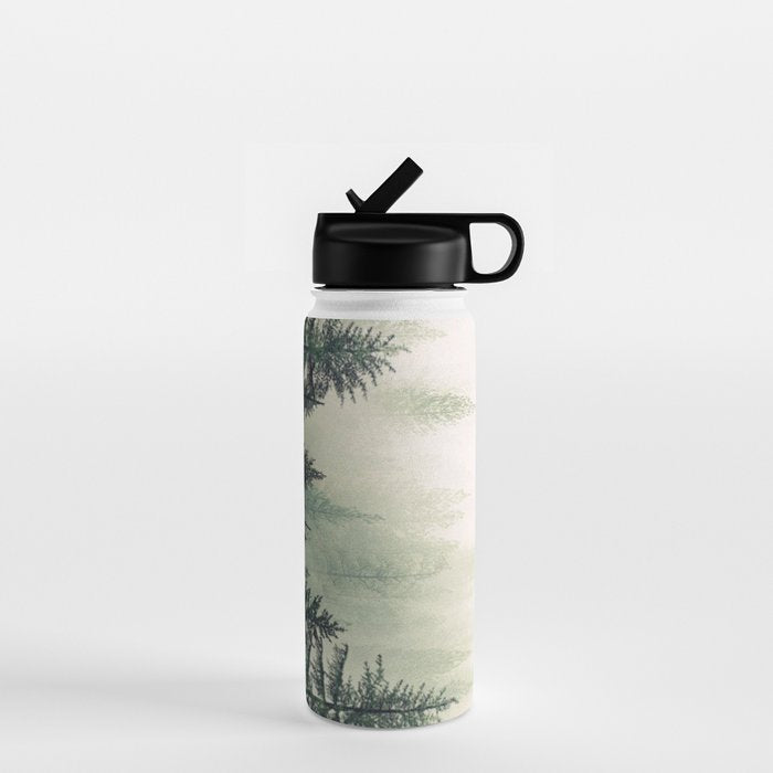 Foggy Pine Trees Water Bottle Gallery Image 1