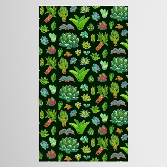 Baby succulent 1 - dark Tablecloth Gallery Image 2