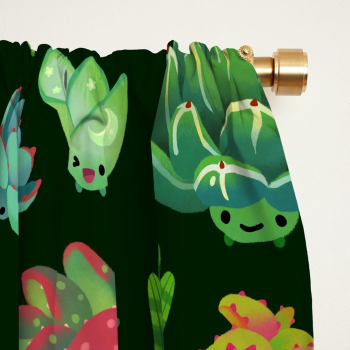 Baby succulent 1 - dark Window Curtain Gallery Image 2