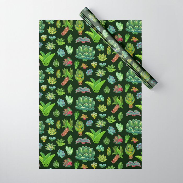 Baby succulent 1 - dark Wrapping Paper Gallery Image 1