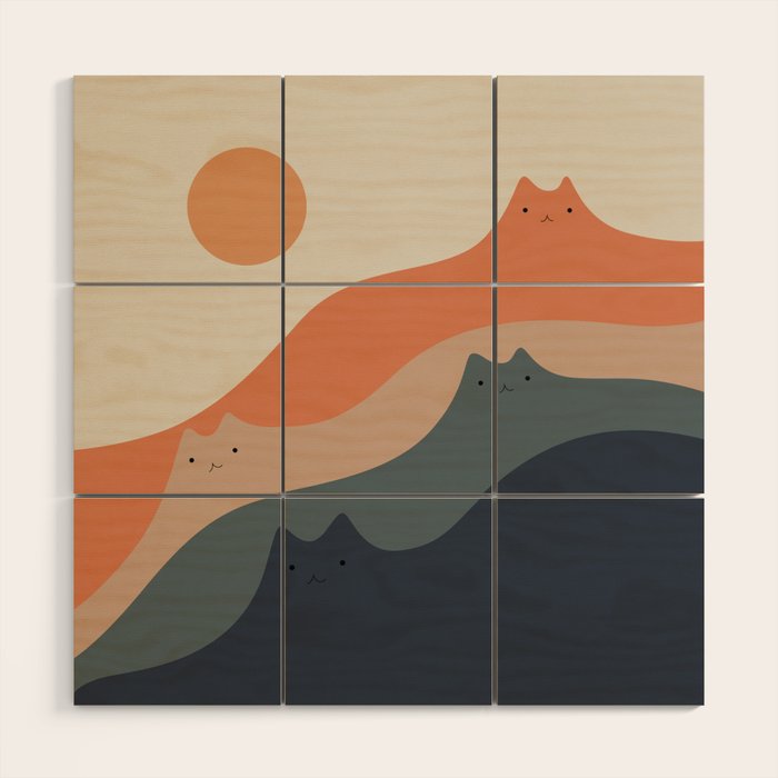 Cat Landscape 90 Wood Wall Art Gallery Image 1