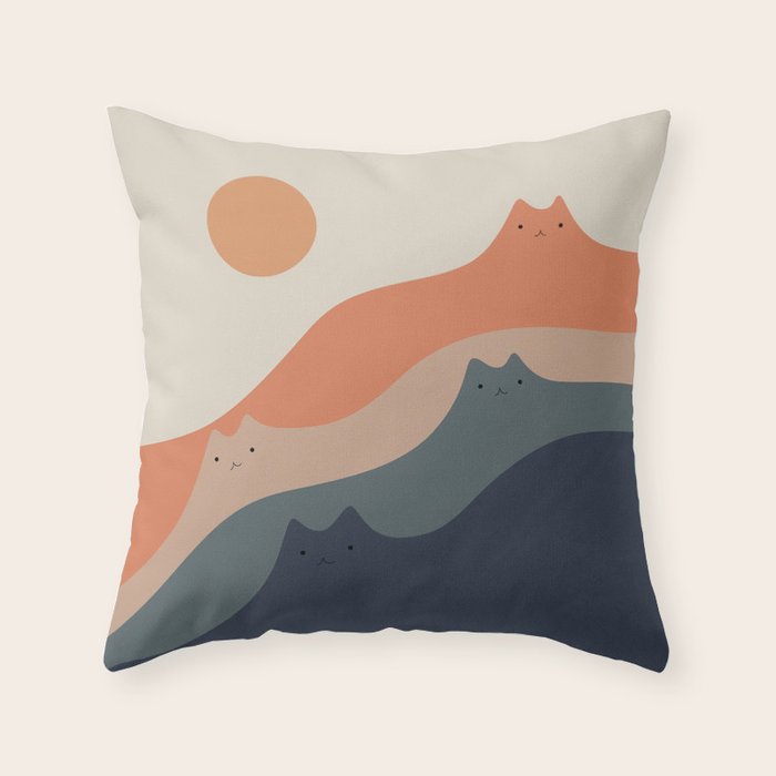Cat Landscape 90 Throw Pillow Gallery Image 1