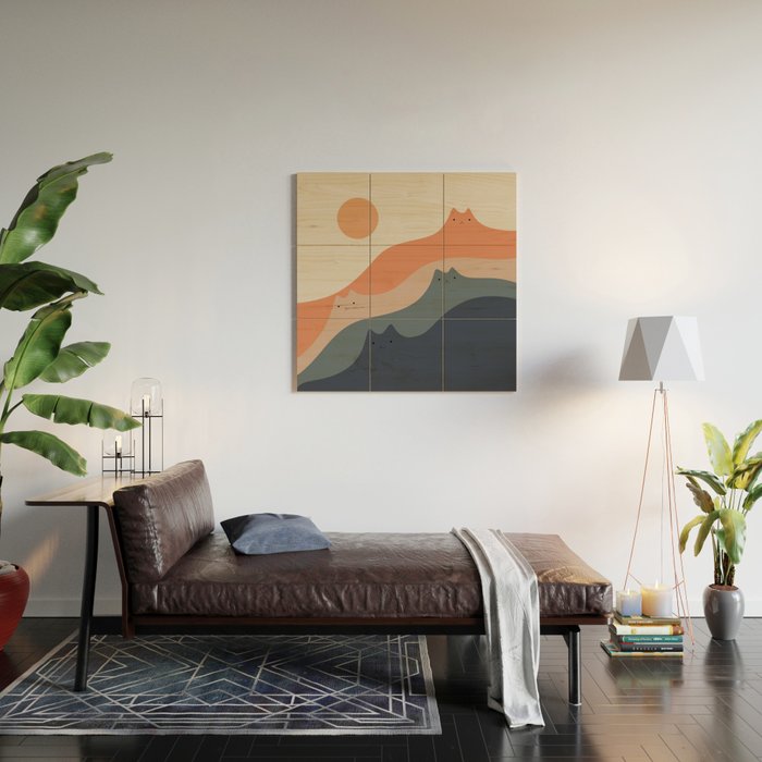 Cat Landscape 90 Wood Wall Art Gallery Image 2