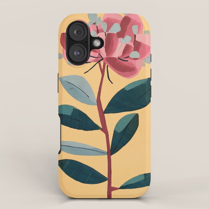 Rose Stem with Dusty Blue Leaves iPhone Case Gallery Image 1