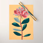 Rose Stem with Dusty Blue Leaves Wrapping Paper Gallery Image 1