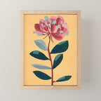 Rose Stem with Dusty Blue Leaves Mini Art Print Gallery Image 1