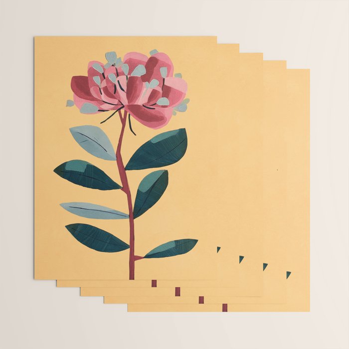 Rose Stem with Dusty Blue Leaves Wrapping Paper Gallery Image 3