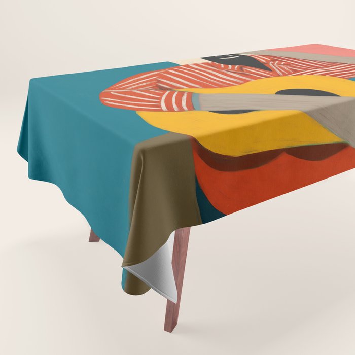 Melancholy Guitarist in Stripes Tablecloth Gallery Image 1