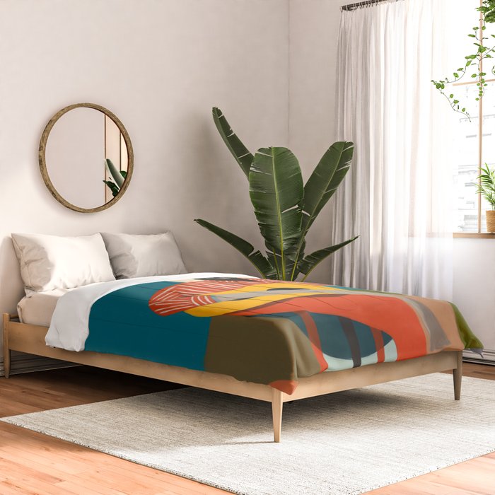 Melancholy Guitarist in Stripes Comforter Gallery Image 2