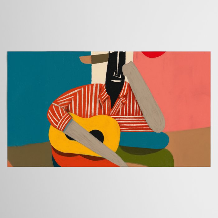 Melancholy Guitarist in Stripes Tablecloth Gallery Image 2