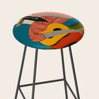 Melancholy Guitarist in Stripes Stool Gallery Image 2