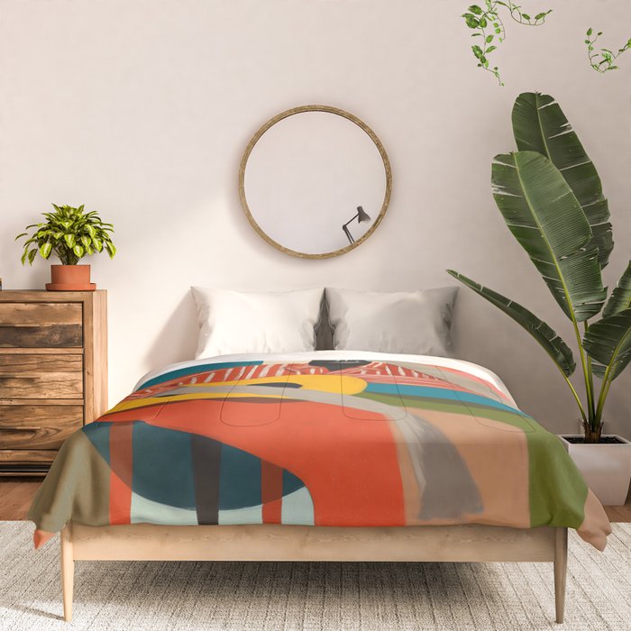 Melancholy Guitarist in Stripes Comforter Gallery Image 3