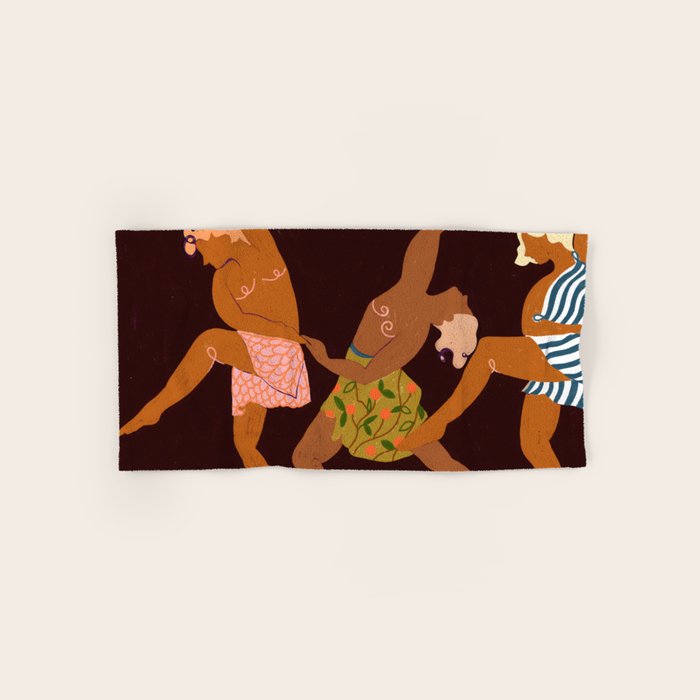 Midnight Muse: The Dance of Sisterhood Bath Towel Gallery Image 1