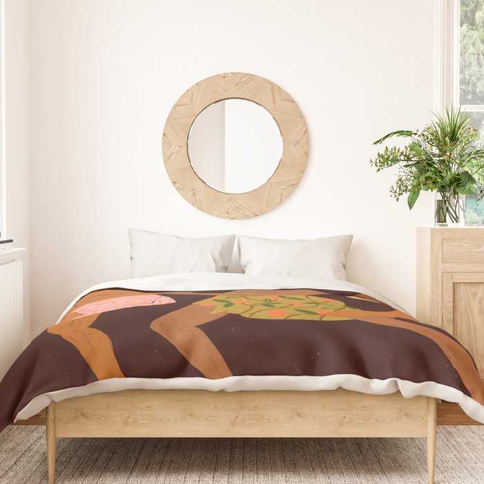 Midnight Muse: The Dance of Sisterhood Duvet Cover Gallery Image 3