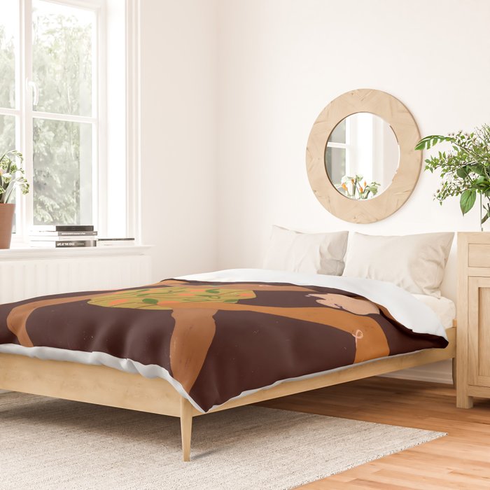 Midnight Muse: The Dance of Sisterhood Duvet Cover Gallery Image 2
