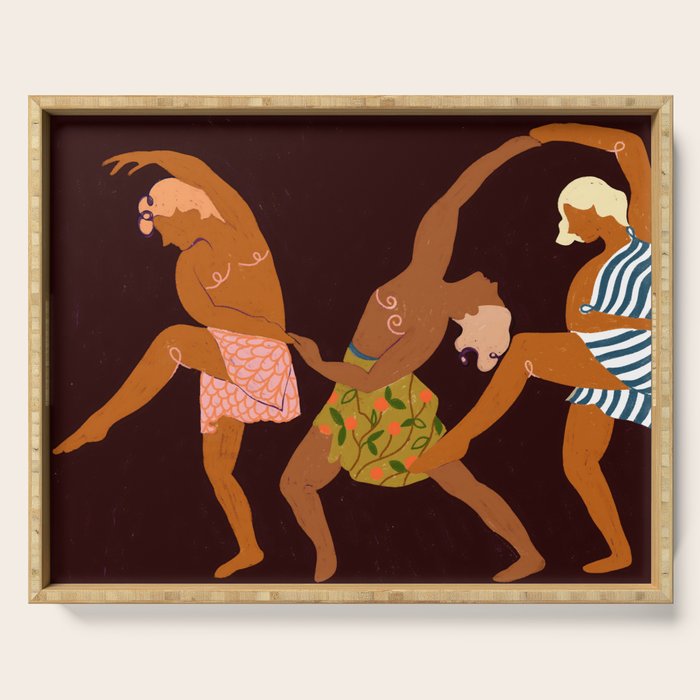 Midnight Muse: The Dance of Sisterhood Serving Tray Gallery Image 1