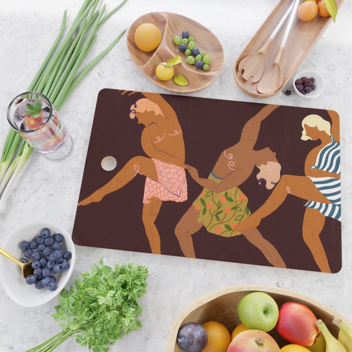 Midnight Muse: The Dance of Sisterhood Cutting Board Gallery Image 2