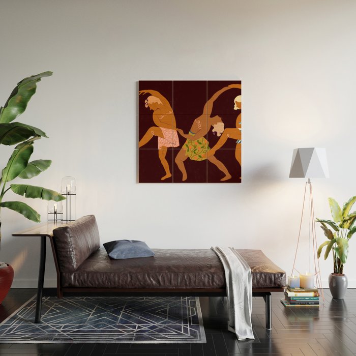 Midnight Muse: The Dance of Sisterhood Wood Wall Art Gallery Image 2
