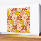 Retro Vintage Floral - Peach Wall Mural Gallery Image 2