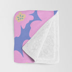 Retro Daisy - Very Peri, Pink, Cream, turquoise  Throw Blanket Gallery Image 3