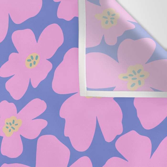 Retro Daisy - Very Peri, Pink, Cream, turquoise  Wall Tapestry Gallery Image 3