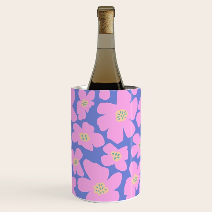 Retro Daisy - Very Peri, Pink, Cream, turquoise  Wine Chiller Gallery Image 2