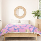 Retro Daisy - Very Peri, Pink, Cream, turquoise  Duvet Cover Gallery Image 3