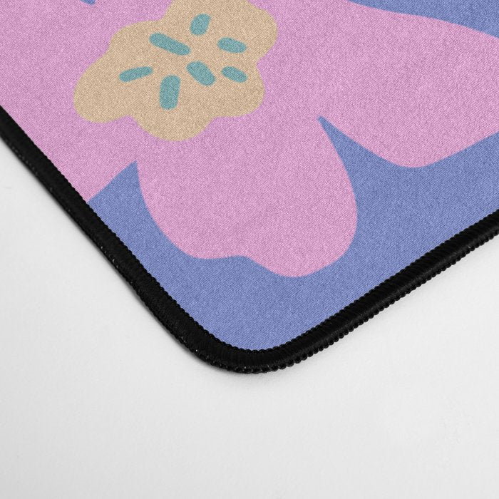 Retro Daisy - Very Peri, Pink, Cream, turquoise  Desk Mat Gallery Image 4