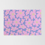 Retro Daisy - Very Peri, Pink, Cream, turquoise  Rug Gallery Image 2